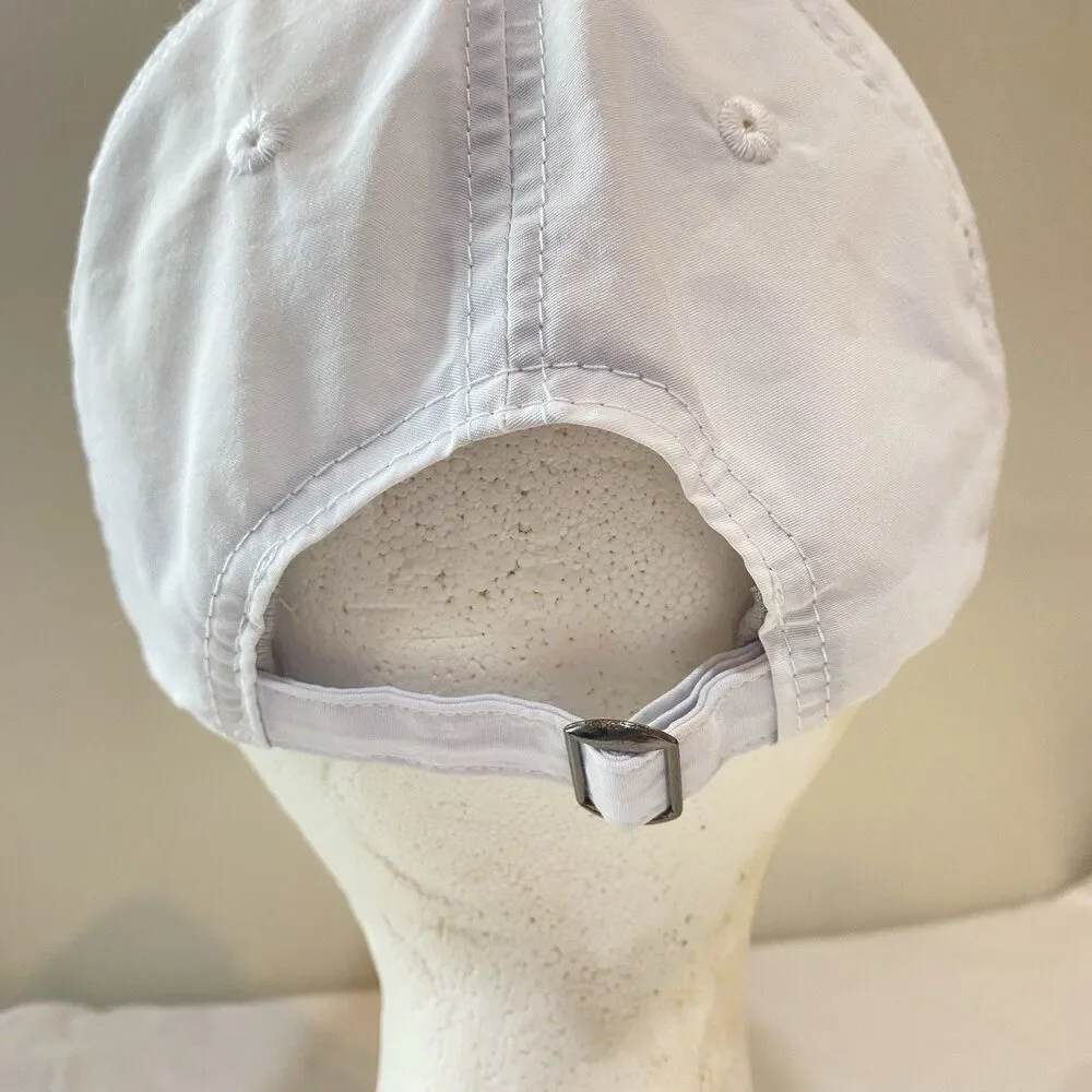 Gaiam womens cap fitness white adjustable quick dry yoga golf tennis sports